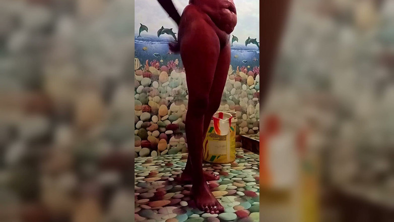 Ammukutty88: She takes off her clothes in the bathroom and washes...