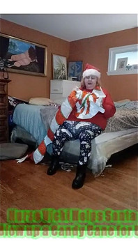 Nurse Vicki Blows up Huge Candy Cany for Santa!