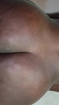 Big Ebony Ass Riding with Hands on the Wall