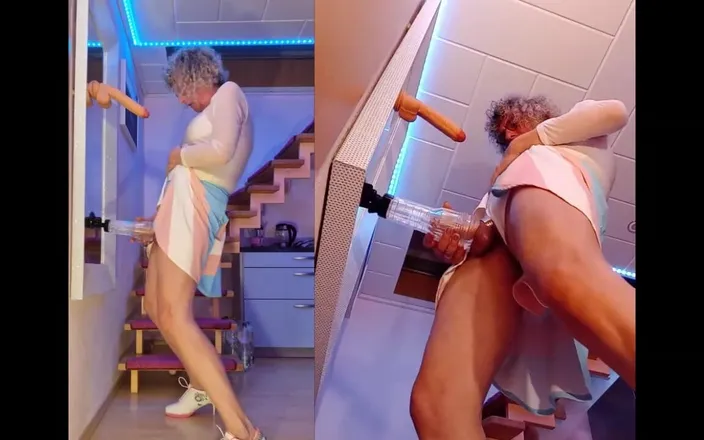 TSLillySophie: TS Anna Fucking Fleshlight and Sucking Dildo and Cums