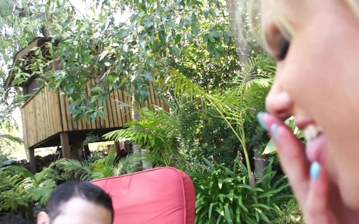 DARVASEX: Neighbors Passion Scene-4 busty Blonde Fucked in the Garden While...