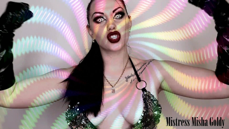 Goddess Misha Goldy: My shiny gloves own you! Strong mind fuck &amp; JOI