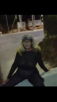 Mel Showing off in Public on the Side of Road 13