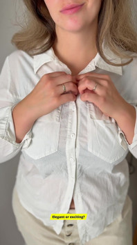 My Wife's Large Neckline in an Elegant Shirt