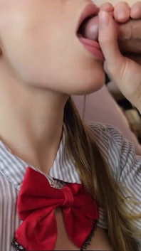 Juicy Blowjob in College Uniform