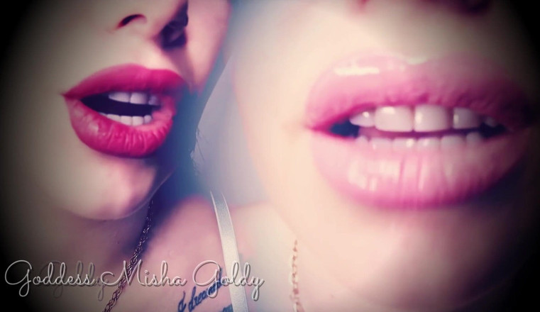 Goddess Misha Goldy: Become mesmerized by my lips! My lipstick covered lips are...