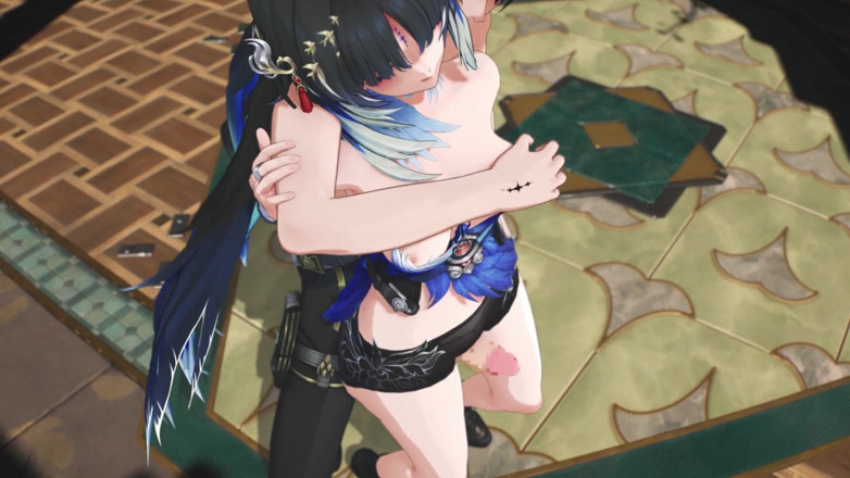NSFWOtaku: Olas wuthering - Yangyang y Rover escena de sexo íntima - animación hentai...