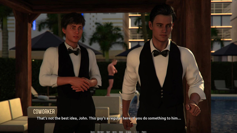 3D Cartoon Porn: Domino Beach 1 - John ratuje życie mężczyzny na plaży po tym, jak...