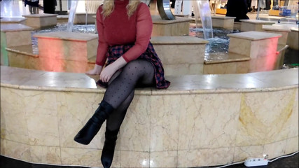 RedRoseRus: Nylon legs under the skirt