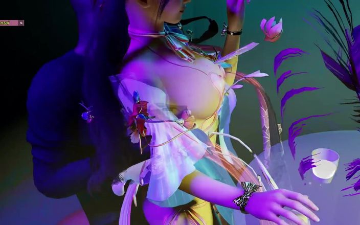 X Hentai: Vyřezané v pixelech: 3D kráska s velkými prsy - 3D animace
