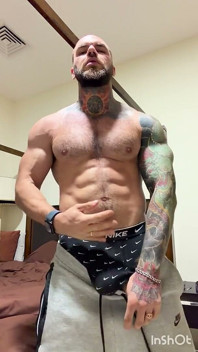 Muscle Worship Close-ups: Hairy Chest, Bush & Massive Uncut Cock
