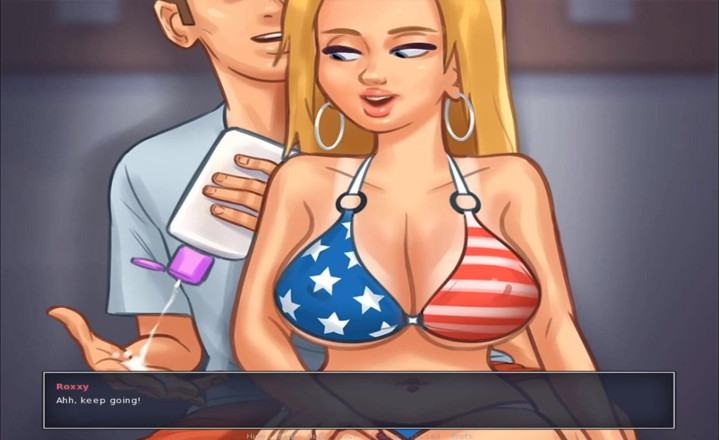 Hentai World: Summertime Saga - 내 여친 해변에서 마사지 젖탱이