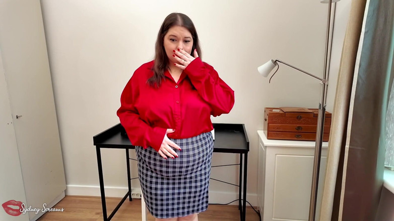 Sydney screams fetish: Rosnący brzuch twojego pracownika - karmisz BBW Sydney krzyczy i podziwia...