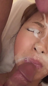 Candid Asian teen filmed having at bukakke party uncensored