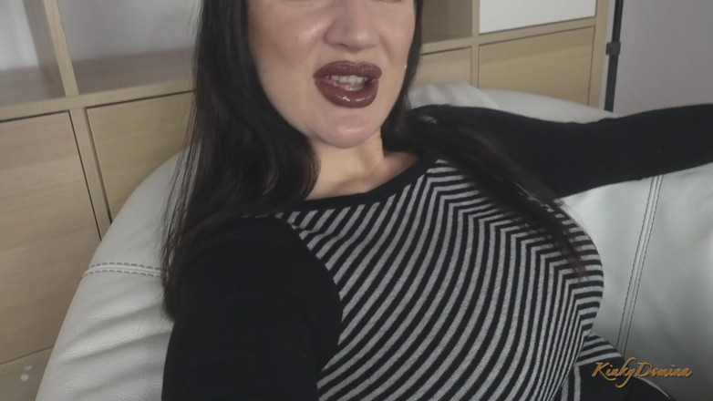 KinkyDomina: Mesmerizing juicy brown lips make you happy