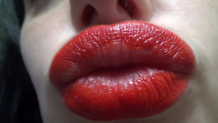 Goddess Misha Goldy: Kiss me baby! Red lipstick and big sexy lips fetish