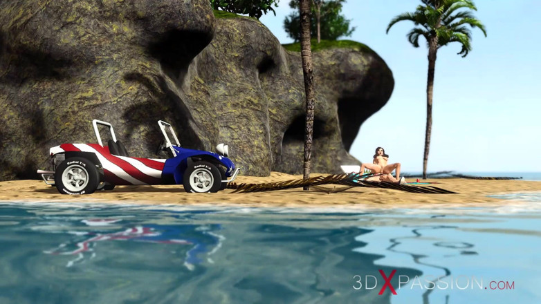 3dxpassion: Une brune sexy et excitée se fait baiser passionnément sur...