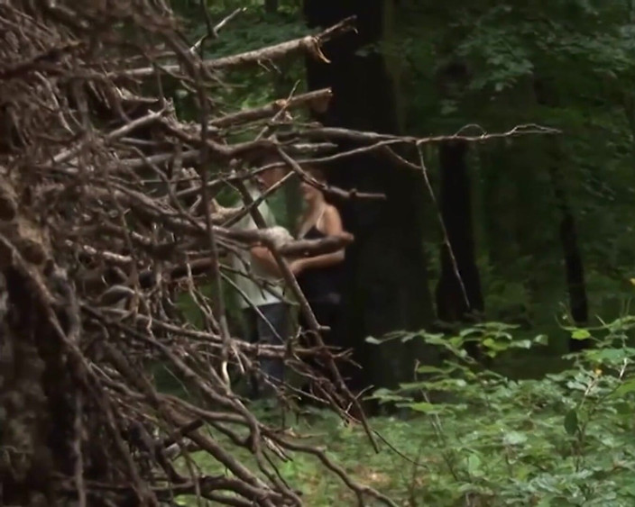 German amateur - 100% German hardcore videos: Brunette milf fucked until cumshot in the forest