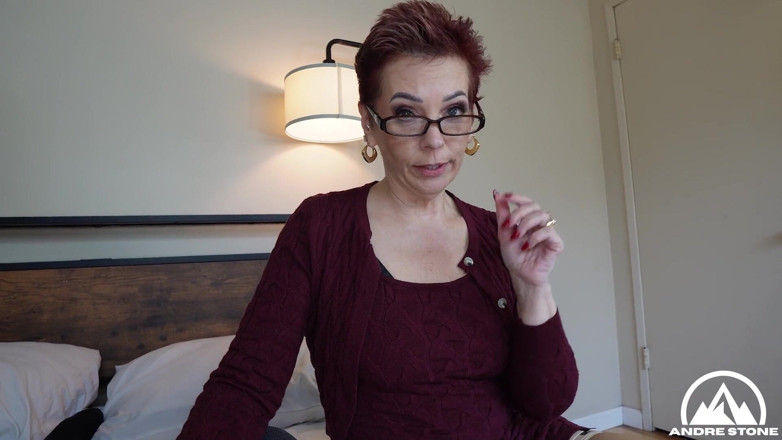 Andre Stone: Sexy Redhead GILF Tutor Ruby Lynne Distracts You From Studies