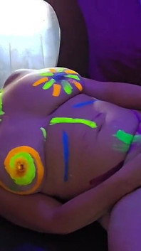 Watching Painted Lady Masturbate to Intense Orgasm