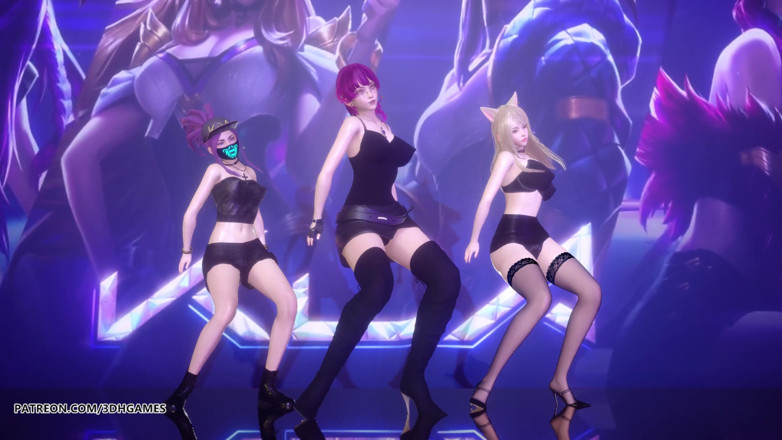3D-Hentai Games: [MMD] Exid - Io e te Ahri Akali E evelynn danza...