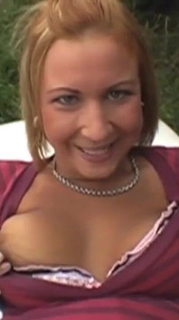 Naughty redhead sucks a stranger's cock