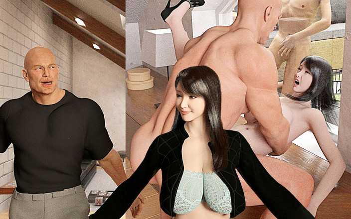 Lustful Gaming: Aziatische Sletvrouw Gedomineerd Door Een Grote Gespierde Man in Het...