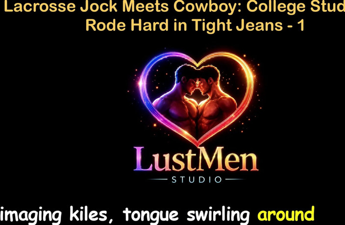 LustMen: Английская аудио гей секс-история - Lacrosse Jock встречает ковбоя из колледжа жестко скачет в тугих джинсах - часть 1