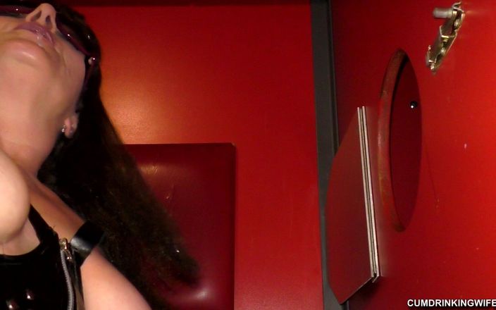 Cumdrinking Wife: Gloryhole Cum Dump for 18 Cocks