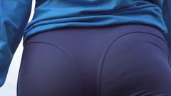 MILF with Nice Ass Walking in Tight Pants View From Behind