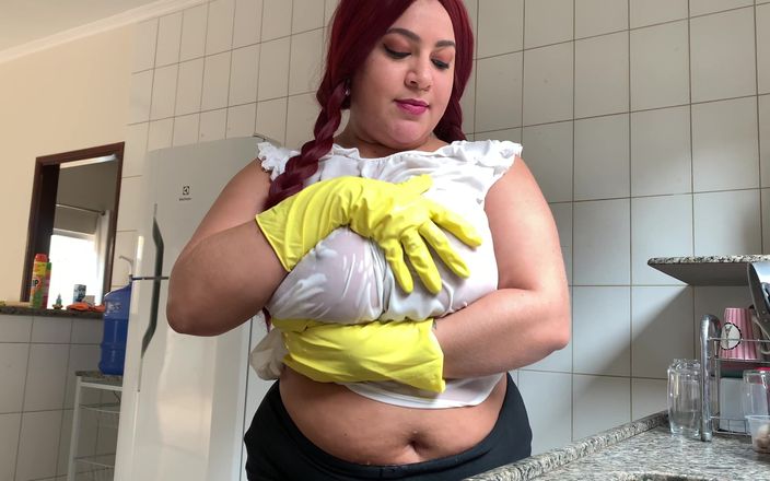 Busty BBW Latinas: İri güzel kadın liana prenses lastik eldivenli büyük göğüsler