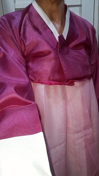 Crossdresser Cum Wearing Hanbok Korean Traditional Dress