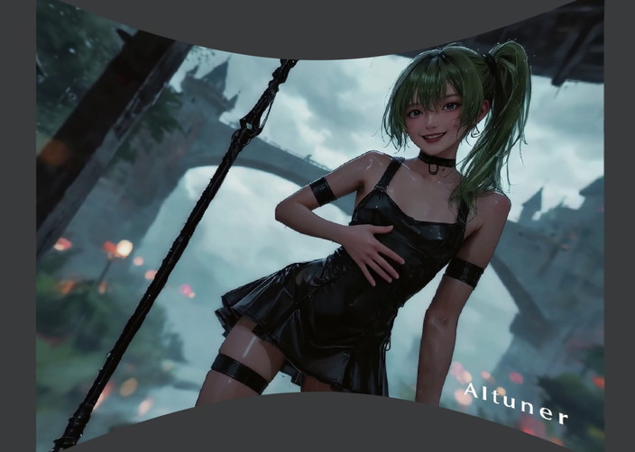 AItuner VR: [3D VR SBS] 검은 가죽과 초록색 머리. 어떤 밤에는 살인자가 연인이 되기도 한다.