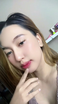 Blonde Asian Girl Masturbating with Milk