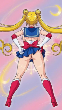 Sailor Moon Shaking Her Tight Bald Ass Pussy