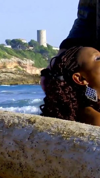 Nancy hot ebony with natural tits gives deep blowjob and fucks hard