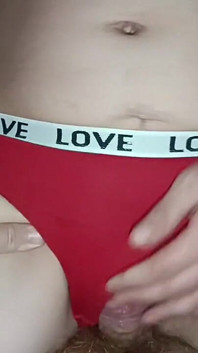 Stepmom's Red Panties Are Great for Your Cum