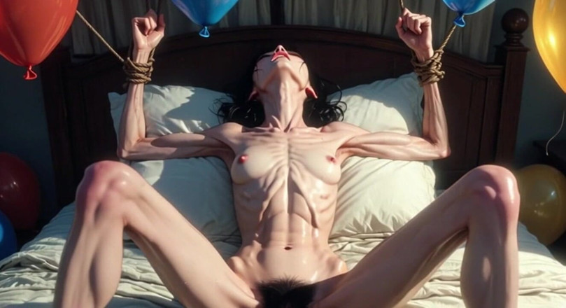 YOUR BEST FANTASY: Schiava super magra legata - alla disperata ricerca di un creampie...