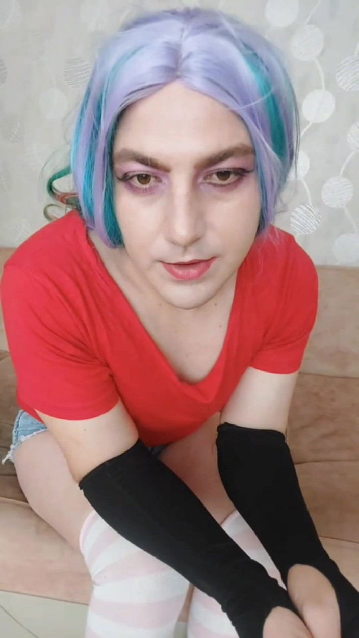 Kitty_Cross: Cowgirl Style Colorful Outfit Sweet Crossdresser