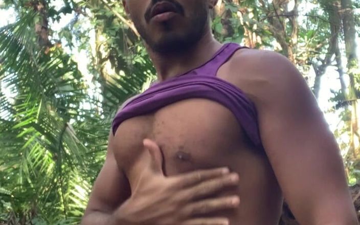 Ken Wild: Hot Black Man Squirting in the Jungle