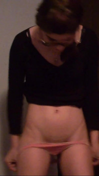 Sexy Teen Has Full Bladder and She Is Desperate to Pee, She Takes Her Panties off and Pee on the Floor
