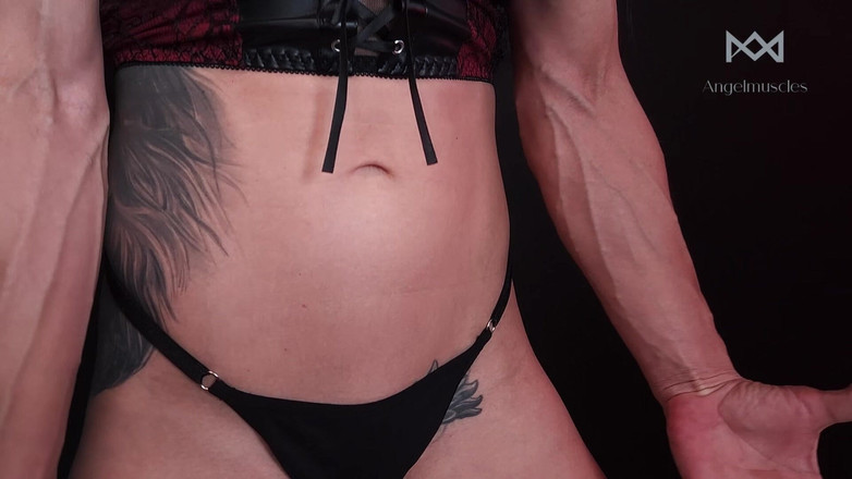 Angelmuscles: Dominatrice, contrôle des veines, talons et compte à rebours final