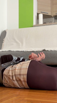 Struggling in Duct Tape & Elastic Band with Sock Gag