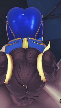 Chun Li Street Fighter 6 boquete - sexy cosplay Anime Girl chupa pau grande na garganta profunda com gozada facial e recebe pov titfuck