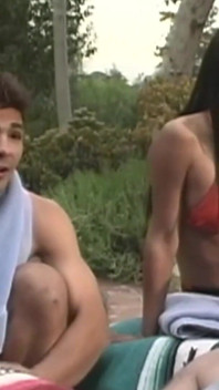 Hanging Around with a Scorching Hot Brunette Can Only Turn Into a Wild Threesome