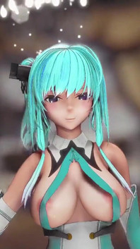 Saint Louis Hentai Undress Dance Azur Lane Wiggle Wiggle Big Boobs Mmd 3D Clear Blue Hair Color Edit Smixix