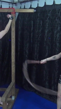 Horny Blonde Lady Amy Ties up Her Masked Slave for Some Hard Spanking