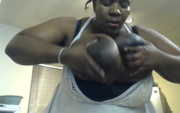 Legendary Booty Overdose: Lactating Ebony BBW Sucking Her Tits and Masturbating