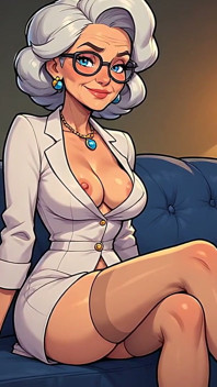 Cartoon Style Art cycki out MILFs