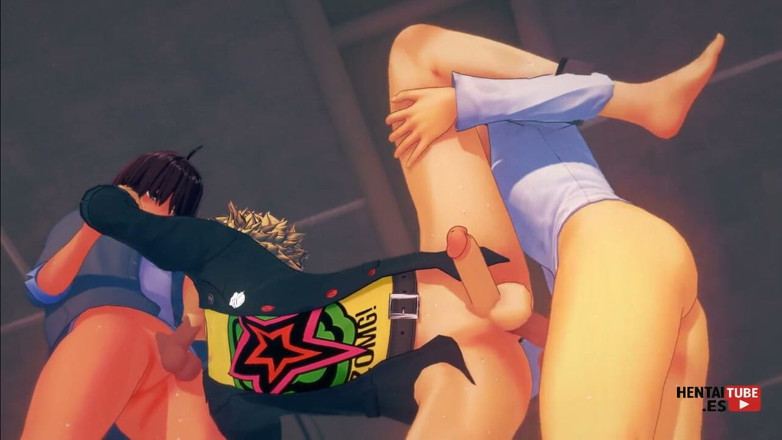 Yaoitube: Persona 5 Yaoi - Ryuji Sakamoto în mijlocul unui sex în trei